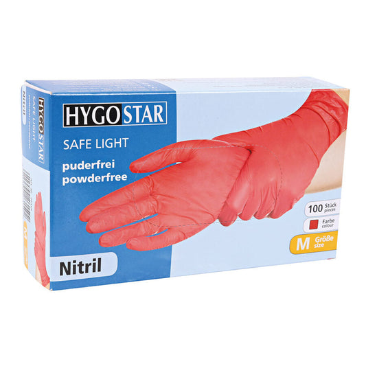 Nitrile gloves, powder-free 100 pcs. red color M size